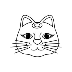 maneki neko lucky cat icon vector illustration graphic design