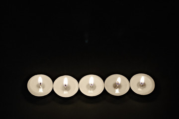 Group of candles with black background