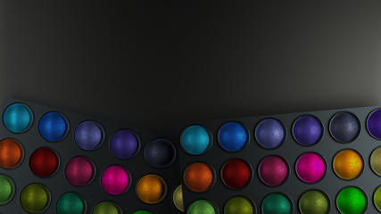 Eyeshadow. Black background. 3D illustrator, 3D rendering. Black