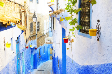Architectural detail in the Medina of Chefchaouen, Morocco, Africa