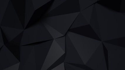 Stylish black background with abstract shapes. 3D illustration,