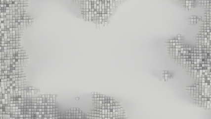 White abstract background with cube shapes. 3d illustration, 3d