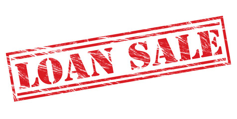 loan sale red stamp on white background