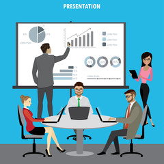 Business People Group Presentation Flip Chart Finance and other