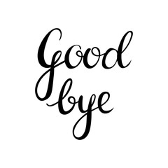 Goodbye, isolated calligraphy lettering, word design template, vector illustration