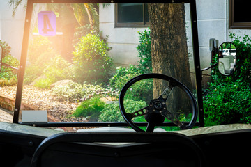 Image from back seats of golf cart