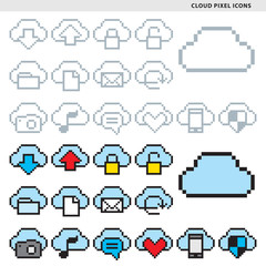 cloud pixel icons