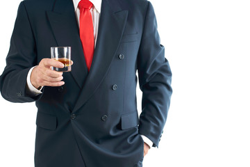 Geschäftserfolg feiern mit einem Glas Whisky