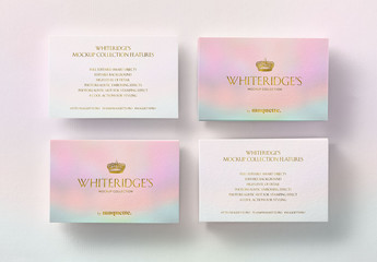 Four Stacks of Luxury Gold-Embossed Business Cards Mockup 1