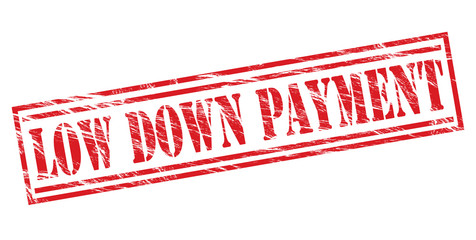 low down payment red stamp on white background