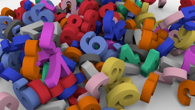 numbers falling from the sky. Mathemathics and accounting concept