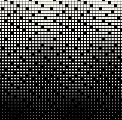 Abstract geometric black and white gradient square halftone pattern
