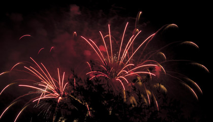 display of pyrotechnics on New Year's Eve