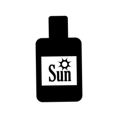 Sun bronzer bottle icon vector illustration graphic design