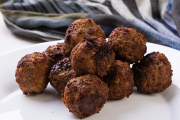 meatballs on white plate
