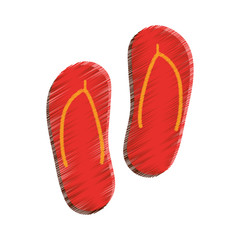 Flip flops beach sandals icon vector illustration graphic design