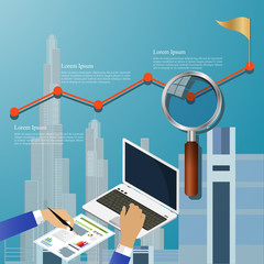 assessment audit  analysis concept business vector  illustration