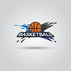 Ball symbol BasketBall Logo Badge. Sport emblem element