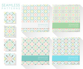 Set of colorful seamless patterns , vector , illustration