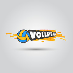 Ball symbol Volleyball Logo Badge. Sport emblem element