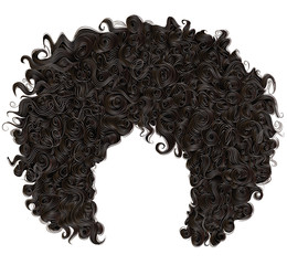 trendy curly  african black  hair  . realistic  3d . fashion beauty style . - obrazy, fototapety, plakaty