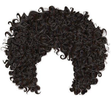 trendy curly  african black  hair  . realistic  3d . fashion beauty style .