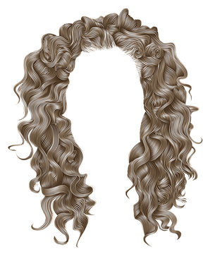 long curly hairs  light blond  colors .  beauty fashion style . wig .

