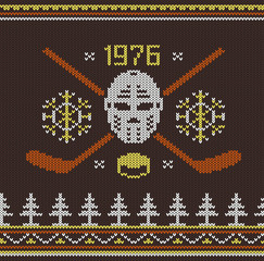 Knitted hockey logo