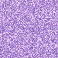 Fototapeta premium Hand drawn seamless mandala flowers pattern