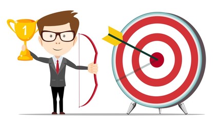 Businessman hit the target.