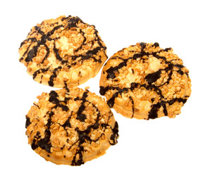 Shortbread biscuits on a white background