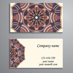 Business Card. Vintage decorative elements. Ornamental floral bu