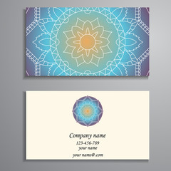 Business Card. Vintage decorative elements. Ornamental floral bu