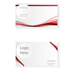 Naklejka premium abstract red color wave business card