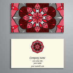 Business Card. Vintage decorative elements. Ornamental floral bu