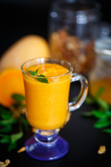 pumpkin smoothie with nuts and honey