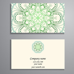 Business Card. Vintage decorative elements. Ornamental floral bu