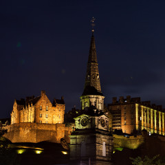 Edinburgh Castle at night.