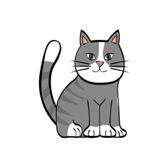 Cute cat cartoon icon vector illustration graphic design