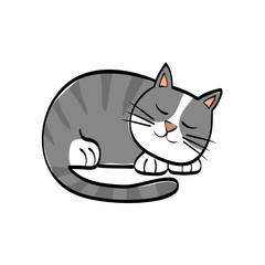 Cute cat cartoon icon vector illustration graphic design