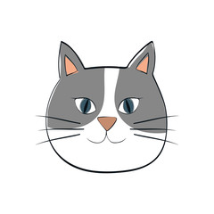 Cute cat cartoon icon vector illustration graphic design