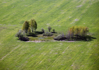 Spring landscape, aerial view. Tver, Russia.