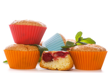 sweet muffins stuffed with cherries