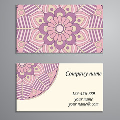 Obraz premium Business Card. Vintage decorative elements. Ornamental floral bu