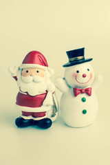 Christmas collection with vintage filter, isolated