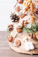 Rustic Christmas topiary