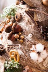 Rustic Christmas topiary