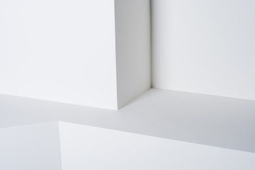 Abstract white geometric background of the wall
