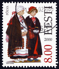 Postage stamp Estonia 2000 Folk Costume, Polva