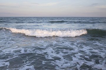 Deep blue sea waves splashing, Catania, Sicily coast